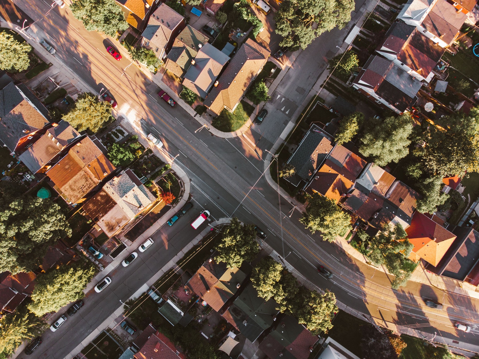 Areal view of East End Toronto